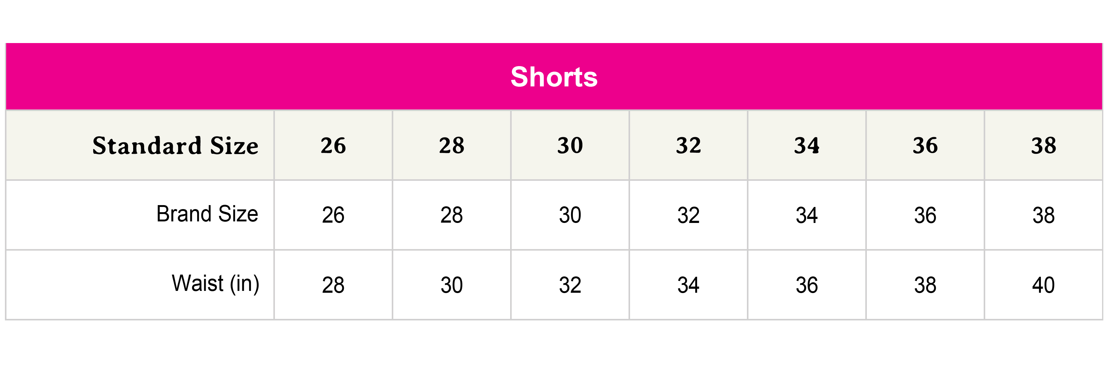 Size chart not availabe.