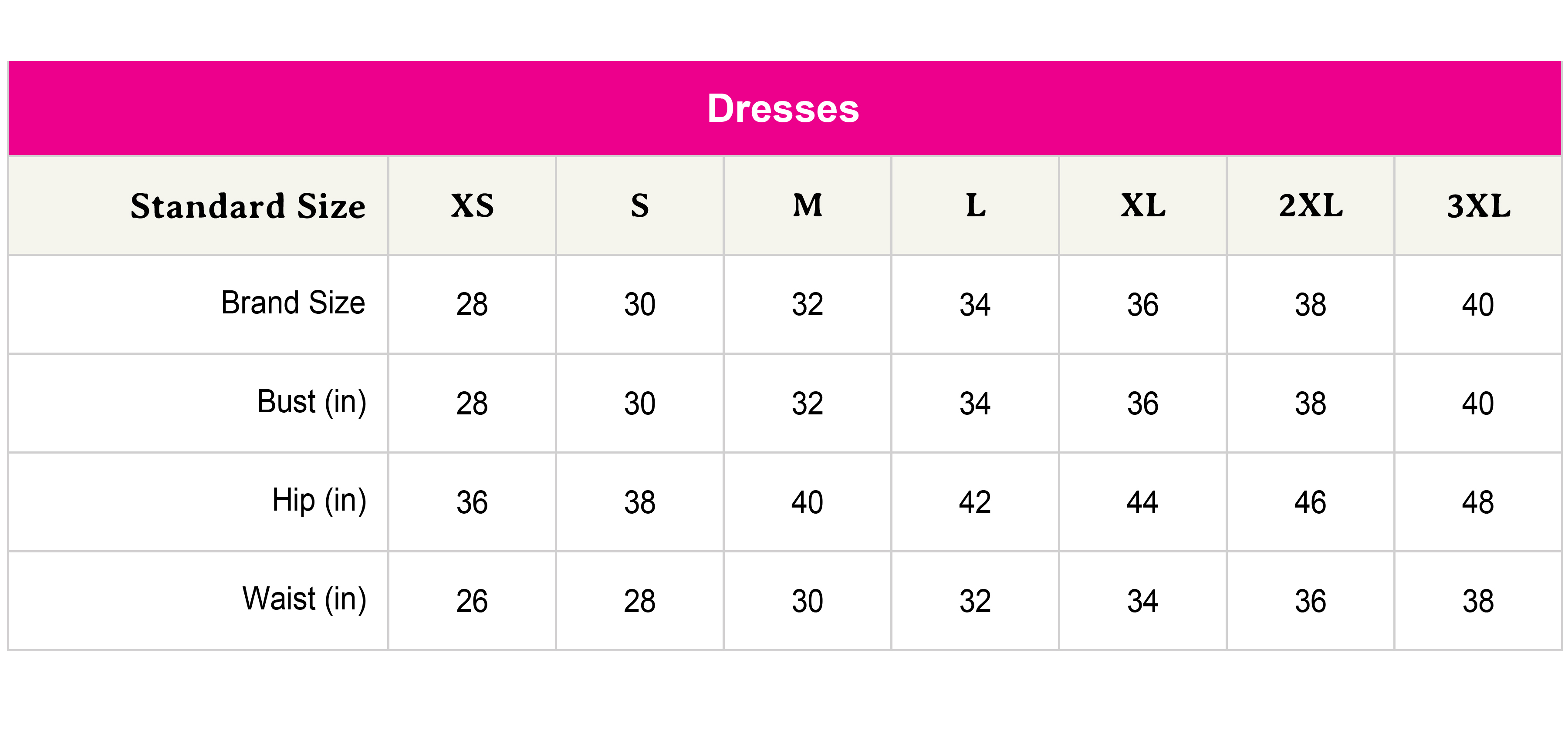 Size chart not availabe.